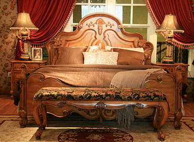优雅美观实木床 渲染温馨浪漫窝