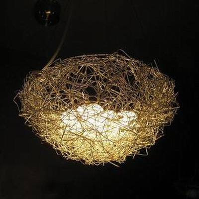 造型可爱动感的鸟巢吊灯 环保且时尚